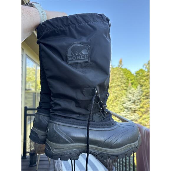 Sorel Shoes - SOREL SNOWLION Black Nylon Rubber Insulated Snow BOOTS NL1082-010 Womens 9 Lined